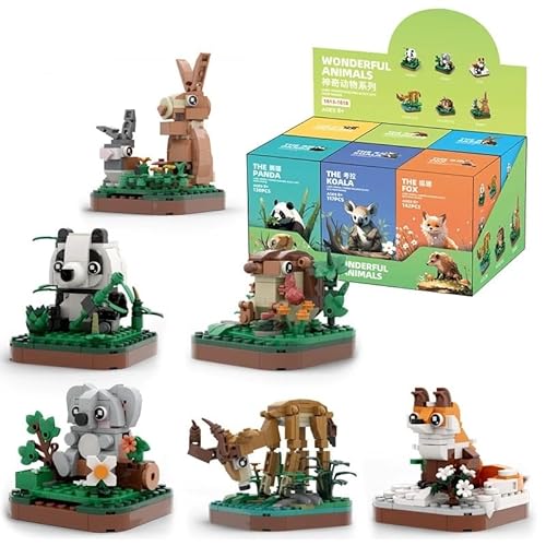 Mini Tiere Bausteine Set, 6 Schachteln Niedlich Tier Bausteine Spielzeug Kit, MOC Klemmbausteine Modellbausatz, Konstruktionsspielzeug für Kinde und Erwachsenem ab 6 (Stil C) von Tirff