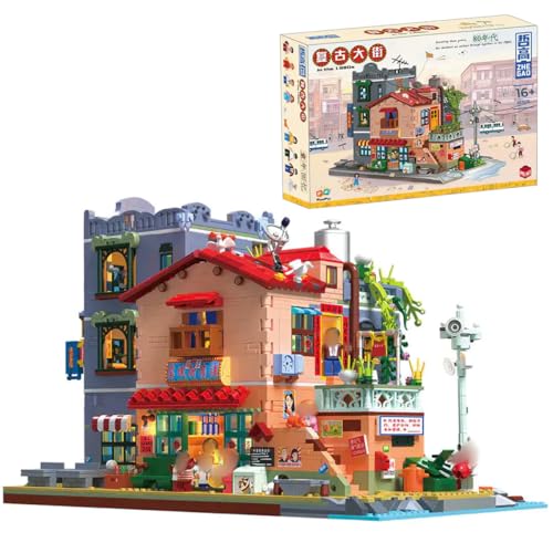 Tirff Modular Haus Modellbausatz, 3209 Klemmbausteine Vintage Straße Architektur Bausteine Bausatz, Konstruktionsspielzeug für Kinder und Erwachsene, MOC Haus Bauset Nicht Kompatibel mit Lgo von Tirff