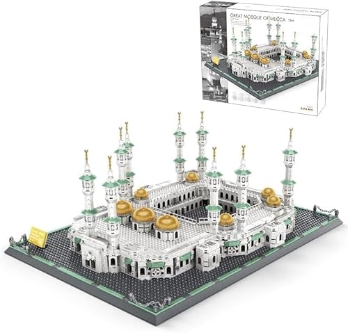 Tirff Moschee Von Mekka Bausteine, 2274 Klemmbausteine Weltberühmtes Architekturmodell, Mini-Baustein-Bausatz, Geschenk für Erwachsene und Kinder, Nicht Kompatibel mit Lgo von Tirff