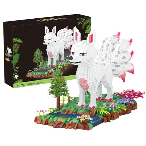 Neunschwänziger Fuchs Bausteine Set, 4160+ Klemmbausteine Fuchs Tier Block Spielzeug, Tierfiguren des Waldes zum Spielen und Ausstellen, kreatives Geschenk für Jungs und Mädchen ab 9 Jahren von Tirff