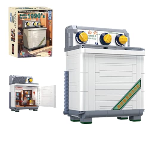 Tirff Retro Haushaltsgeräte Bausteine Set, 578 Klemmbausteine Retro Waschmaschine Technik Bausteine, Vintage Haushaltsgeräte, Ideas Spielzeug Modular Building, Nicht Kompatibel mit Großen Marken von Tirff