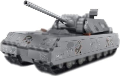 Tirff Technik Bausteine Panzer Bauset, 2127 Klemmbausteine Technik WW2 Militär Deutsche VIII Maus Panzer Bausteine, Militär Panzerträger Modellbausatz, Technik Panzer Kompatibel mit Andere Marken von Tirff