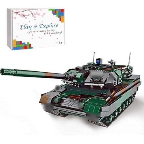 Tirff Technik Panzer Bausteine, 1346 Klemmbausteine 1/30 Technik Kampfpanzer Leopard 2A6 Panzer Modell, Militär Panzerträger Modellbausatz Spielzeug für Kinder und Erwachsene, Kompatibel mit Lgo von Tirff