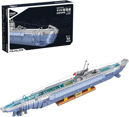 Technik U-Boot Bausteine, 6712 Klemmbausteine Technik WW2 Deutsches U-Boot U-552 Modellbausatz mit Soldat Figuren, Technik Militär Modell für Erwachsene, Konstruktionsspielzeug Kompatibel mit Lego von Tirff