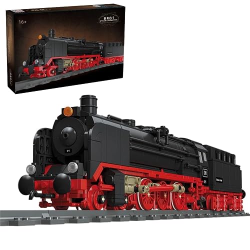 Technik Zug Eisenbahn Bausteine Modell, 1173+ Klemmbausteine BR01 Dampflokomotive Modell Bauset, Technik City Güterzug mit Schiene Bausatz, Compatibel mit Lego Technic von Tirff