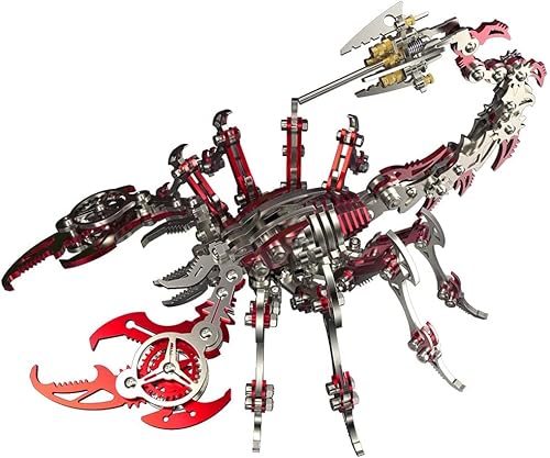 Tirff 3D-Puzzle aus Metall, 3D-Puzzle aus Metall, Laser Cut Puzzles, Modellbau König Skorpion, Bauspielzeug für Kinder und Erwachsene, 454 Teile (rot) von Tirff