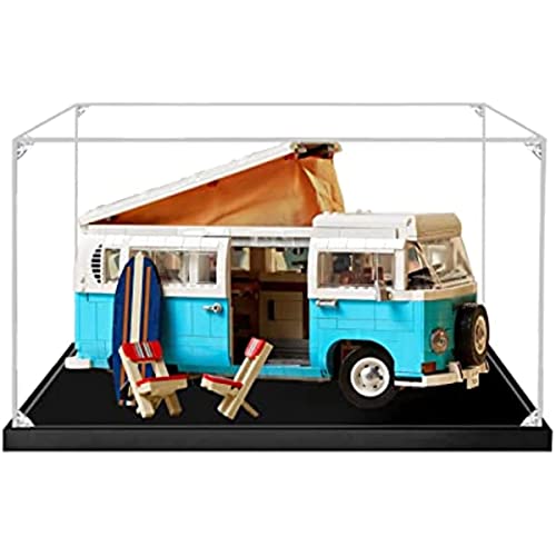 Tirff Acryl Schaukasten Vitrine Kompatibel Mit Lego 10279 T2 Campingbus, Vitrine Schaukasten, Schaukasten Staubdicht Showcase Display Case für 10279 (Ohne Modell Kit) von Tirff