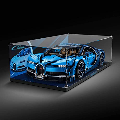 Tirff Acryl Schaukasten Vitrine Kompatibel Mit Lego 42083 Bugatti Chiron, Vitrine Schaukasten Staubdicht Showcase Display Case für 42083 (Ohne Modell Kit) (Typ 4) von Tirff