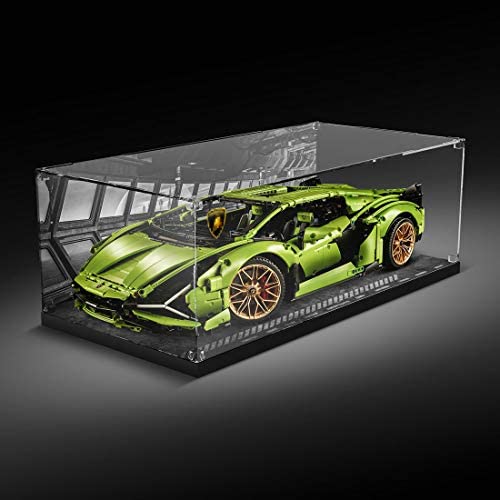 Tirff Acryl Schaukasten Vitrine Kompatibel Mit Lego 42115 Lamborghini Sián FKP 37, Vitrine Schaukasten Staubdicht Showcase Display Case für 42115 (Ohne Modell Kit) (Typ B) von Tirff