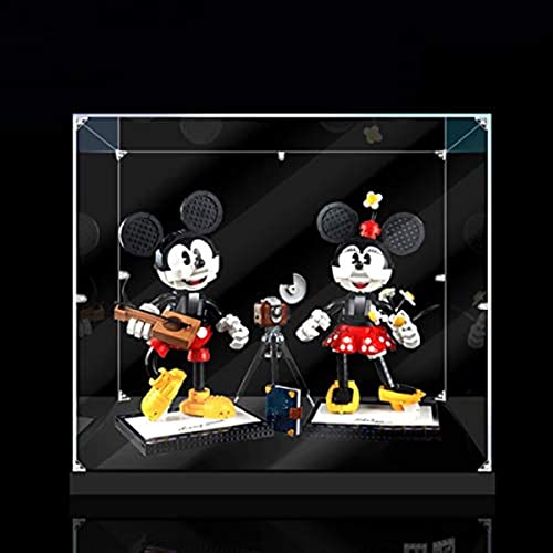 Tirff Acryl Staubdicht Vitrine Kompatibel Mit Lego 43179 Micky Maus und Minnie Maus, Schaukasten Staubdicht Vitrine Display Case für Lego 43179 (Ohne Modell Kit) (Stil 01) von Tirff