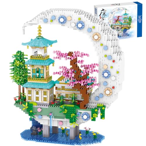 Tirff Chinesische Architektur Bausteine, 2946+ Klemmbausteine Guanghan-Palast Modellbausatz, MOC Architektur Bausteine Bausatz, Konstruktionsspielzeug für Kinder und Erwachsene von Tirff