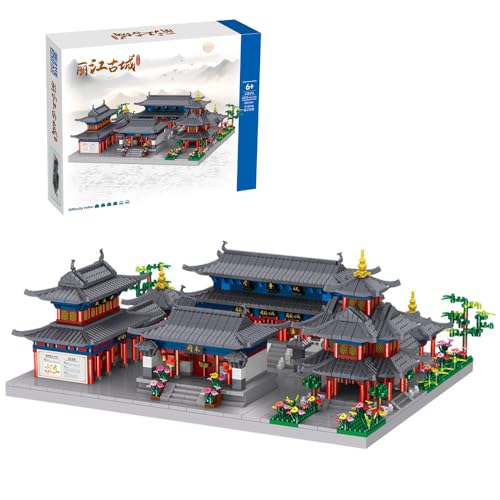 Tirff Chinesische Architektur Bausteine, 4372+ Klemmbausteine Lijiang alte Stadt Modellbausatz, MOC Architektur Bausteine Bausatz, Konstruktionsspielzeug für Kinder und Erwachsene von Tirff