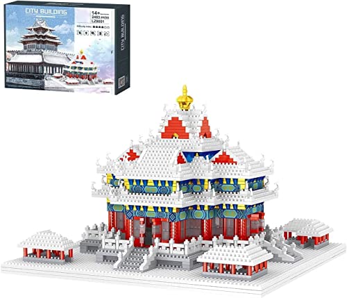 Tirff Modular Haus Bausteine, 2483 Klemmbausteine Chinesischer Alter Palast Architektur ModellBausatz, MOC Alter chinesischer Turm Bausteine Bauset Konstruktionsspielzeug Nicht Kompatibel mit Lego von Tirff