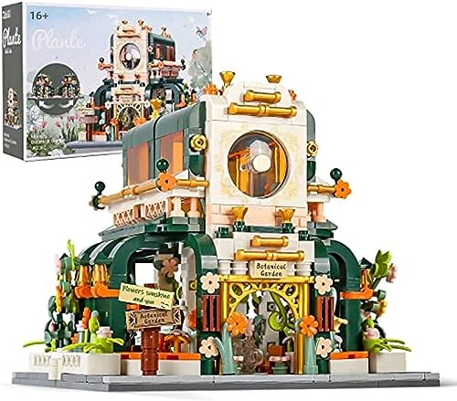 Tirff Modular Haus Bausteine, Pflanzen Gartenhaus Bausteine Bausatz, MOC Klemmbausteine Custom Bausteine Bauset Konstruktionsspielzeug, Botanischer Garten Bricks Bausatz Kompatibel mit Lego von Tirff