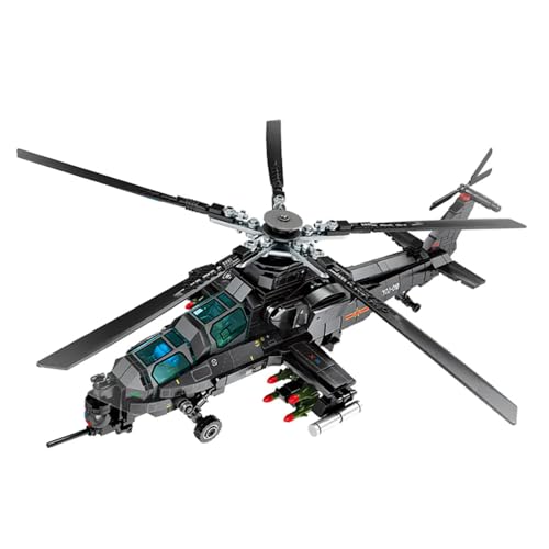 Tirff Technick Hubschrauber Modellbausatz, 704 Klemmbausteine Z-10 Kampfhubschrauber Bausteine, Technik Militär Hubschrauber Kit, MOC Flugzeug Spielzeug Geschenke Erwachsene und Jugendliche von Tirff