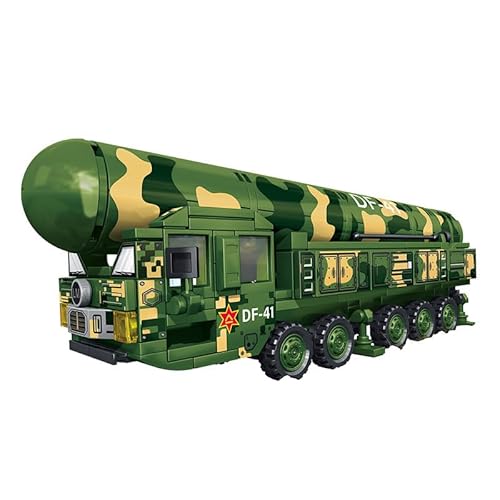 Tirff Technik DF-41 Ballistic Missile Bausteine Bauset, 350 Klemmbausteine MOC Militär Panzer Bausatz, Technik Auto Modellbausatz Konstruktionsspielzeug Kompatibel mit Großen Marken von Tirff