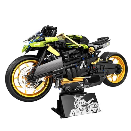 Tirff Technik Motorrad Bausteine für Ducati Diavel, 1:5 Technik Supermotorrad Modell 1720 Klemmbausteine Technik Rennen Motorrad Geländemotorrad Bausatz MOC Motorrad Set Kompatibel mit Andere Marken von Tirff