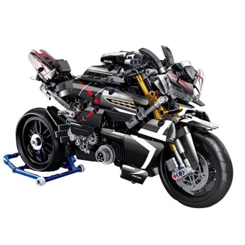 Tirff Technik Motorrad Bausteine für Suzuki B-King, Technik Supermotorrad Modell 1056 Klemmbausteine Technik Rennen Motorrad Geländemotorrad Bausatz MOC Motorrad Set Kompatibel mit Leg Technic von Tirff