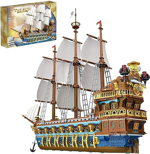 Tirff Technik Piratenschiff Bausteine Bausatz, 3162+ Klemmbausteine Groß Korsaren Der Königlichen Flotte Modellbausatz, MOC Segelschiff Spielzeug Modell Bausatz Kompatibel mit Lego Technic Tirff Technik Piratenschiff Bausteine Bausatz, 3162+ Klemmbausteine Groß Korsaren Der Königlichen Flotte Modellbausatz, MOC Segelschiff Spielzeug Modell Bausatz Kompatibel mit Lego Technic von Tirff