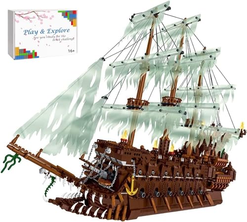 Tirff Technik Piratenschiff Bausteine Bausatz, 3658 Klemmbausteine Groß Fliegender Holländer Schiff Modellbausatz, MOC Segelschiff Spielzeug Modell Bausatz, Pirate Ship Kompatibel mit Lego Technic Tirff Technik Piratenschiff Bausteine Bausatz, 3658 Klemmbausteine Groß Fliegender Holländer Schiff Modellbausatz, MOC Segelschiff Spielzeug Modell Bausatz, Pirate Ship Kompatibel mit Lego Technic von Tirff