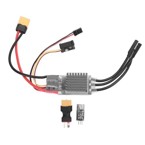 Tissting AM32 Crawler ESC 80A-Stromsystem bürstenlos für 2 bis 6s einstellbare BEC 5-8,2 V Ausgang mit Heizkörper-Firmware-Upgrade-Anschluss für axiale SCX10 1/8 RC Crawler Car von Tissting