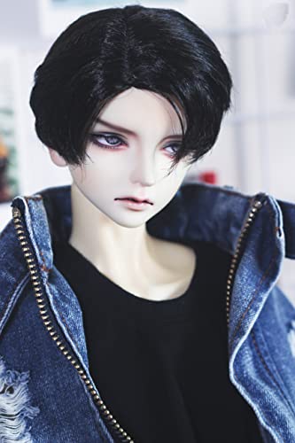 Tita-Doremi BJD Wig Kugelgelenkpuppe 1/3 8-9 Zoll 22-24 cm Dollfie Pullip SD DOD DD Schwarz Spielzeug Kopf Perücke Haar (nur Perücke, keine Puppe) von Tita-Doremi