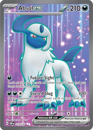 Absol ex 214/197 Ultra Rare Pokemon Karte (SV Obsidian Flames) + TitanCards® Toploader von Titan Cards