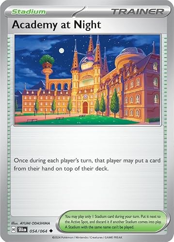 Academy at Night 054/063 Uncommon Reverse Holo Pokemon Card (SV Shrouded Fable) von Titan Cards