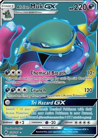 Titan Cards Alolan Muk GX 138/147 Fast Mint Pokemon Sammelkarte (Burning Shadows) + Toploader (1) von Titan Cards