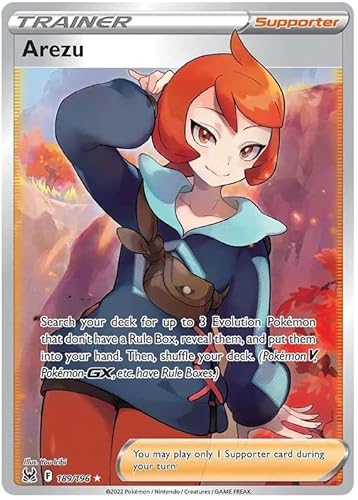 Arezu 189/196 seltene Ultra Pokemon Karte (Schwert & Schild Lost Origin) + 1x TitanCards® Toploader von Titan Cards