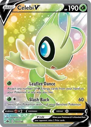 Celebi V 160/198 Ultra Rare Pokemon Karte (SWSH Chilling Reign) + TitanCards® Toploader von Titan Cards