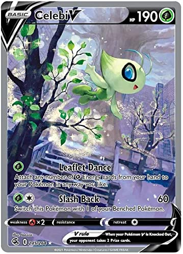 Celebi V 245/264 Ultra Rare Pokemon Karte (SWSH Fusion Strike) + 1x TitanCards® Toploader von Titan Cards