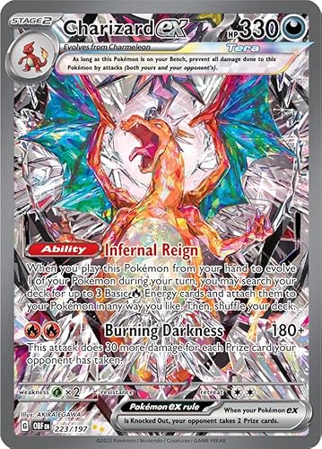 Charizard ex 223/197 Special Illustration Rare Pokemon Card (SV Obsidian Flames) + 1x TitanCards® Toploader von Titan Cards