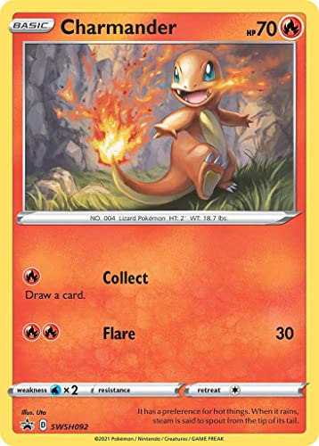 Charmander SWSH092 Holo Promo Pokemon Karte (SWSH Promo-Serie) + TitanCards® Toploader von Titan Cards