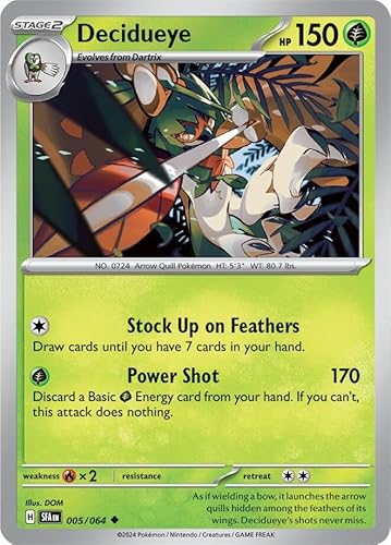 Decidueye 005/063 Uncommon Reverse Holo Pokemon Card (SV Shrouded Fable) von Titan Cards