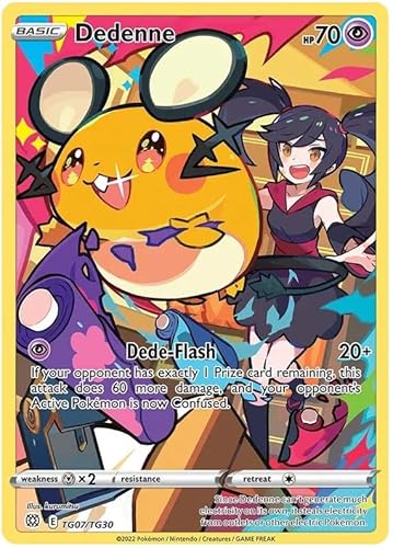 Dedenne TG07/TG30 Seltene Holo Pokemon Karte (SWSH Brilliant Stars) + 1x TitanCards® Toploader von Titan Cards