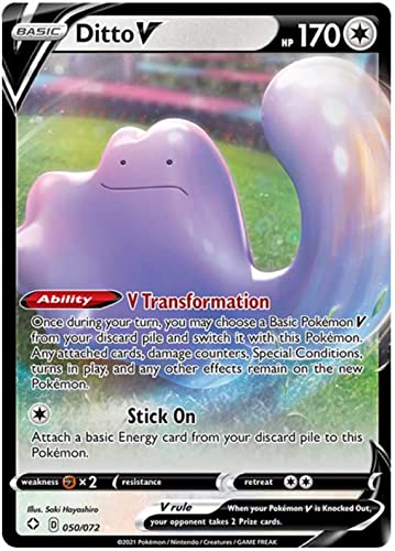 Ditto V 050/072 Ultra Rare Pokemon Karte (Shining Fates) + TitanCards® Toploader von Titan Cards