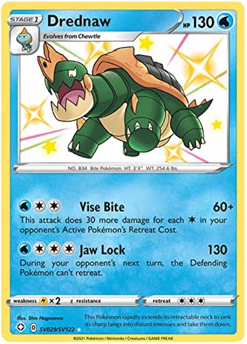 Drednaw SV029/SV122 Shiny Rare Pokemon Card (Shining Fates) + TitanCards® Toploader von Titan Cards