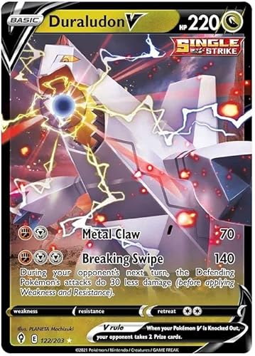 Duraludon V 122/203 Ultra Rare Pokemon Karte (SWSH Evolving Skies) + TitanCards® Toploader von Titan Cards