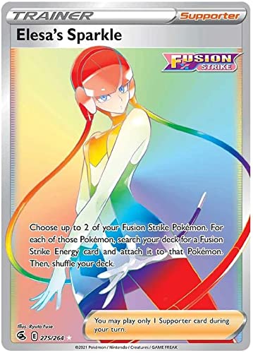 Elesa's Sparkle 275/264 Rainbow Rare Pokemon Card (SWSH Fusion Strike) + 1x TitanCards® Toploader von Titan Cards