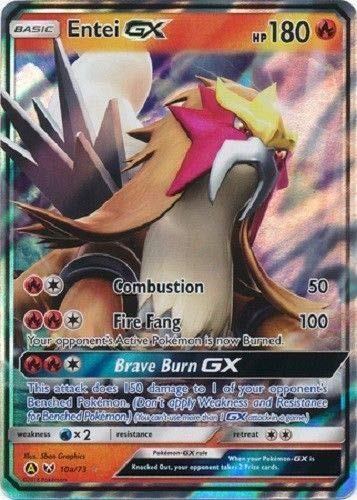 Entei GX 10a/73 Alternate Art Pokemon Promokarte (Shining Legends) + TitanCards® Toploader von Titan Cards