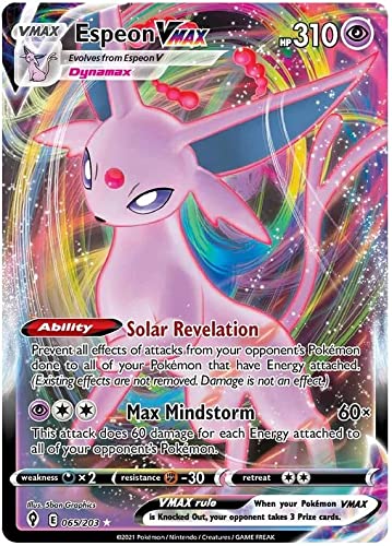 Espeon VMAX 065/203 Ultra Rare Pokemon Karte (SWSH Evolving Skies) + TitanCards® Toploader von Titan Cards