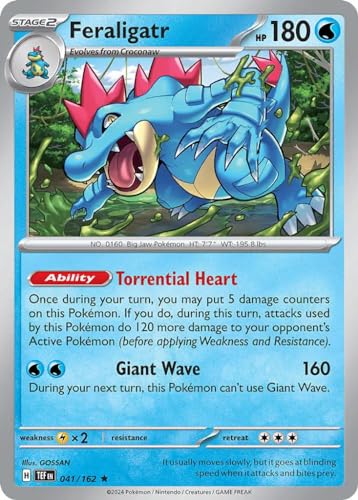 Feraligatr 041/162 Seltene Pokemon-Karte (SV Temporal Forces) + 1x TitanCards® Toploader von Titan Cards