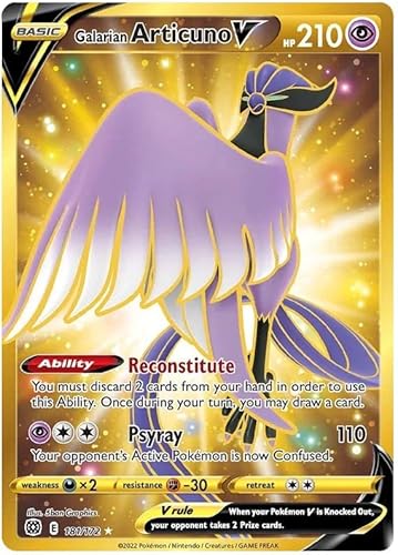 Galarian Articuno V 181/172 Gold Secret Rare Pokemon Card (SWSH Brilliant Stars) + 1x TitanCards® Toploader von Titan Cards