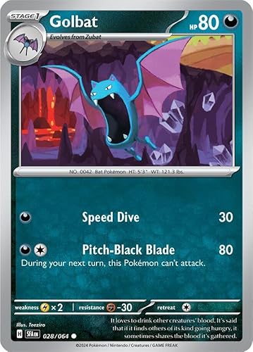 Golbat 028/063 Common Reverse Holo Pokemon Card (SV Shrouded Fable) von Titan Cards