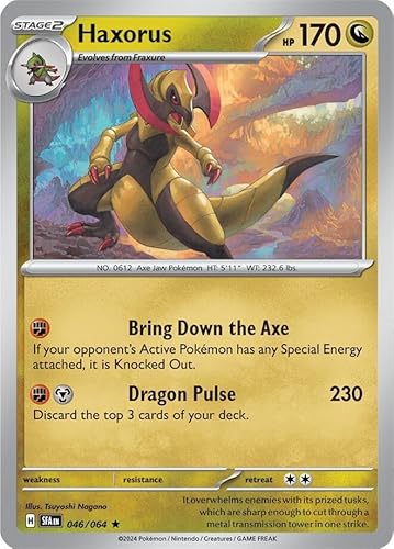 Haxorus 046/063 Seltene Reverse Holo Pokemon Karte (SV Shrouded Fable) von Titan Cards