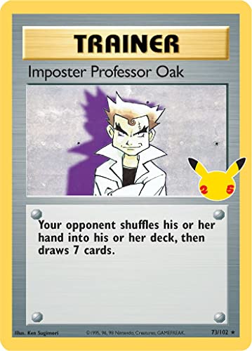 Imposter Professor Eiche (Grundset) 73/102 seltene Pokemon Karte (Celebrations) + TitanCards® Toploader von Titan Cards