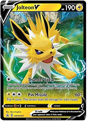 Jolteon V SWSH151 Pokemon Promo Card (SWSH Promo Series) + TitanCards® Toploader von Titan Cards