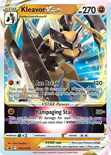 Kleavor VSTAR SWSH249 Pokemon Promokarte (Sword & Shield Promo-Serie) + TitanCards® Toploader von Titan Cards