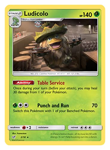 Ludicolo 2/18 seltene Pokemon Karte (Detektiv Pikachu) + TitanCards® Toploader von Titan Cards